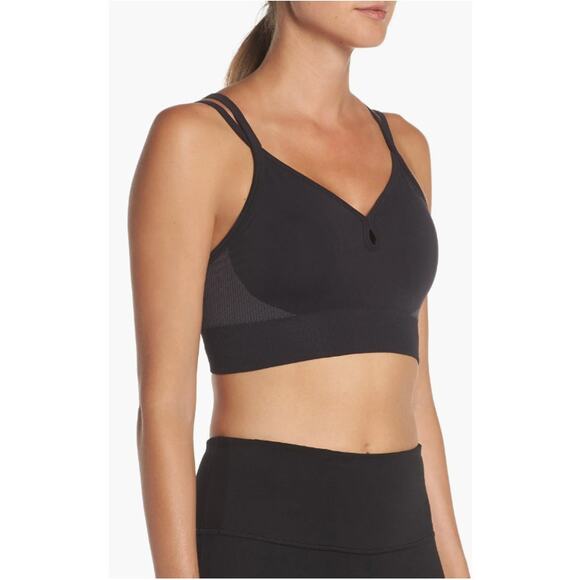 Zella Body Rhythm Sports Double Strap Back Seamless Bra Black Size Large - Picture 6 of 6